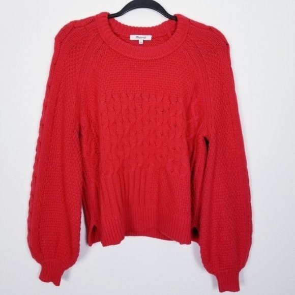Madewell Sweaters - Madewell Red Crew Neck Sweater